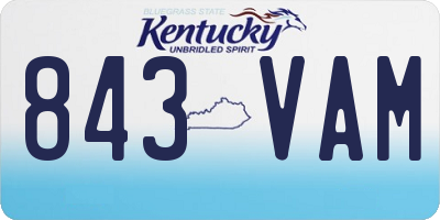KY license plate 843VAM