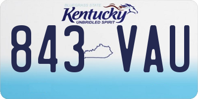 KY license plate 843VAU