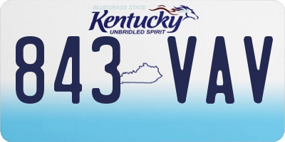 KY license plate 843VAV