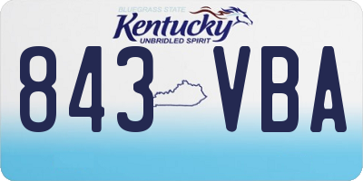 KY license plate 843VBA