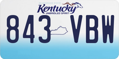 KY license plate 843VBW