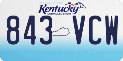 KY license plate 843VCW