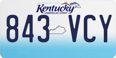 KY license plate 843VCY
