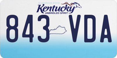 KY license plate 843VDA