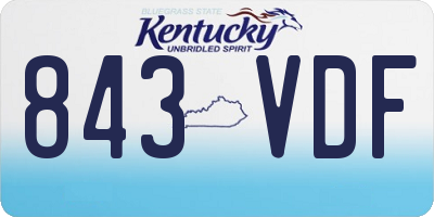 KY license plate 843VDF