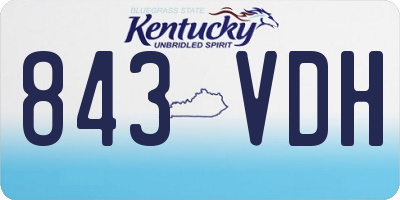 KY license plate 843VDH