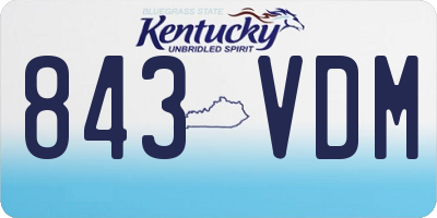 KY license plate 843VDM