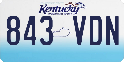 KY license plate 843VDN