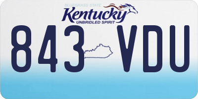 KY license plate 843VDU