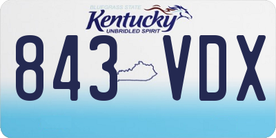 KY license plate 843VDX
