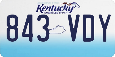 KY license plate 843VDY