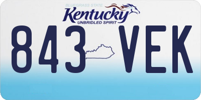 KY license plate 843VEK