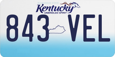 KY license plate 843VEL