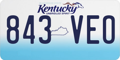 KY license plate 843VEO
