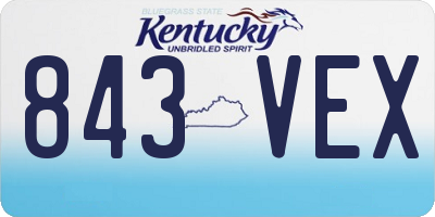 KY license plate 843VEX