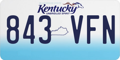 KY license plate 843VFN