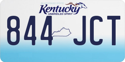 KY license plate 844JCT