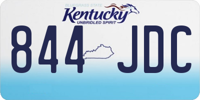 KY license plate 844JDC
