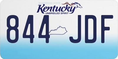 KY license plate 844JDF