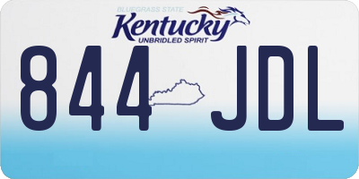 KY license plate 844JDL