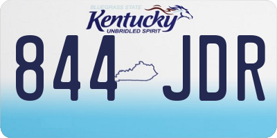KY license plate 844JDR