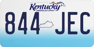 KY license plate 844JEC