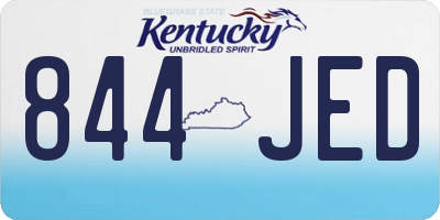 KY license plate 844JED