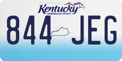 KY license plate 844JEG