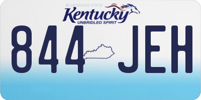 KY license plate 844JEH