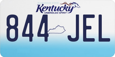KY license plate 844JEL