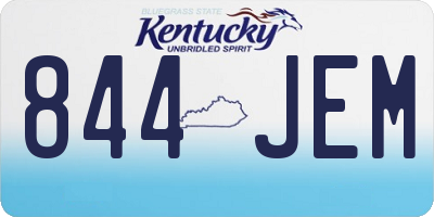 KY license plate 844JEM