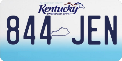 KY license plate 844JEN