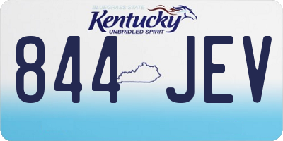 KY license plate 844JEV