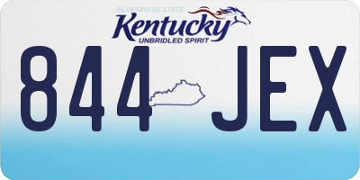 KY license plate 844JEX
