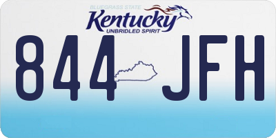 KY license plate 844JFH