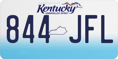 KY license plate 844JFL