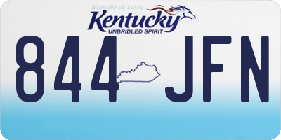 KY license plate 844JFN