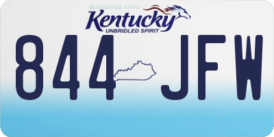 KY license plate 844JFW