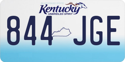 KY license plate 844JGE