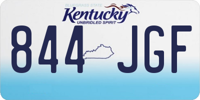 KY license plate 844JGF