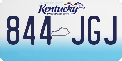 KY license plate 844JGJ