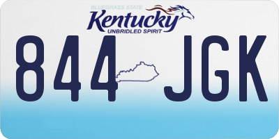 KY license plate 844JGK