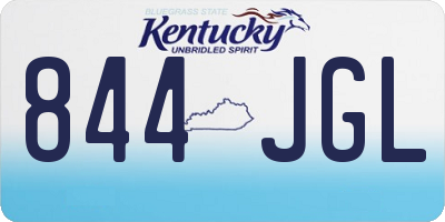 KY license plate 844JGL