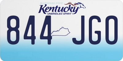KY license plate 844JGO