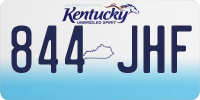 KY license plate 844JHF