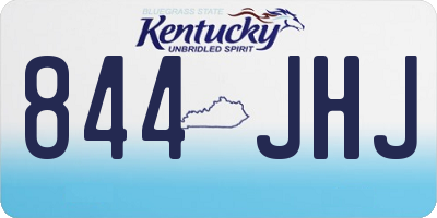 KY license plate 844JHJ