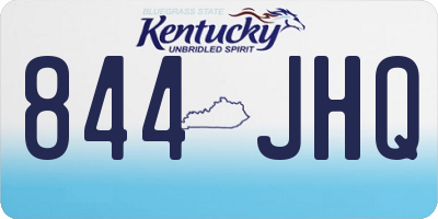 KY license plate 844JHQ