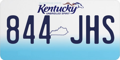 KY license plate 844JHS