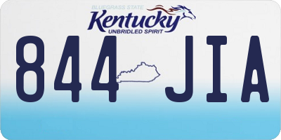 KY license plate 844JIA