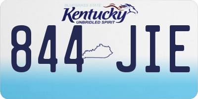 KY license plate 844JIE